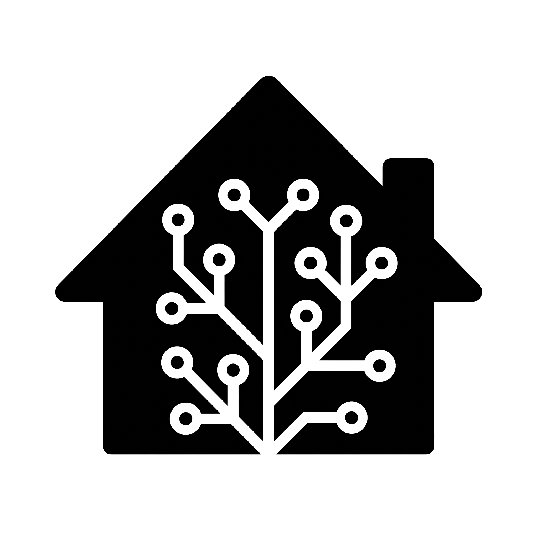 Illustration of a house with a smart-home signal icon