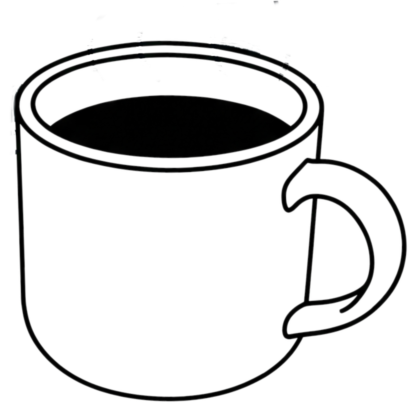 Illustration of a steaming cup of coffee