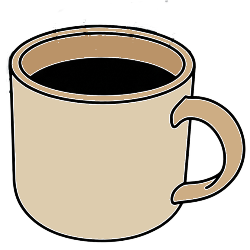 Illustration of a steaming cup of coffee